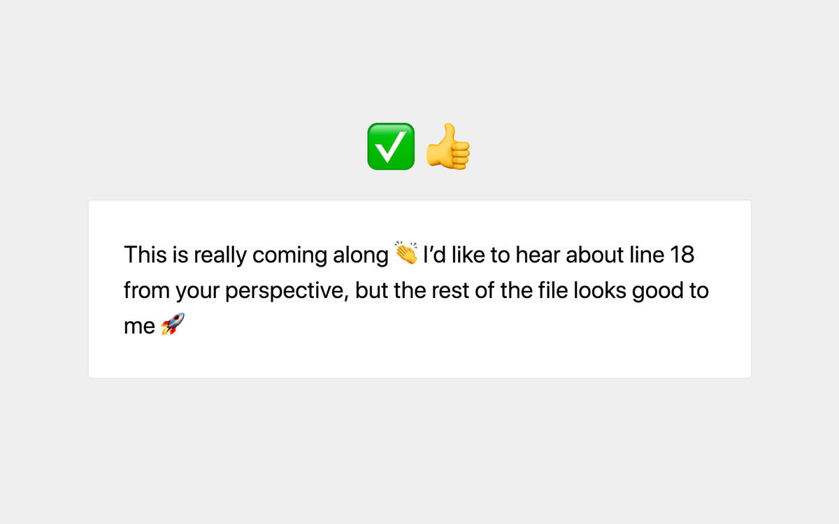 YES: This is really coming along :clap: I'd like to hear about line 18 from your perspective, but the rest of the file looks good to me :rocket: